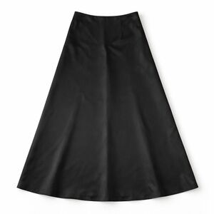 90’s Vintage Ann Taylor Black Satin Maxi Skort